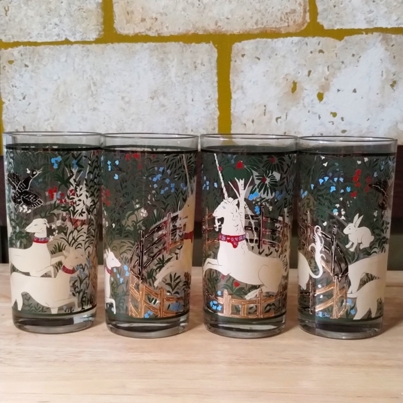 1960s Vintage UNIQUE Cera Unicorn Highball Glasses 1964 - Picture 4 of 8